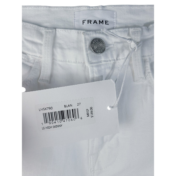 FRAME Le High Skinny High-Rise Skinny Jeans Size 27 NWT White - Picture 3 of 8